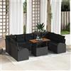vidaXL Set Divano da Giardino con archiviazione 10 pz Poly Rattan Lettino sole vidaXL