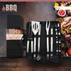 ABM SET UTENSILI BARBECUE VALIGETTA MESTOLI BBQ CUCINA 21 PZ ACCIAIO