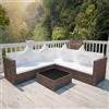 vidaXL Set Divani da Giardino 17 pz Polyrattan Marrone Divanetti Poltrone Sofà vidaXL