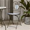 vidaXL Set 2 pz Sedia Bistro in Ferro da Giardino Esterno con Mosaico Blu/Bianco vidaXL
