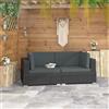 vidaXL 2x Poltrone Modulari ad Angolo con Cuscini Polyrattan Marrone Sedie vidaXL