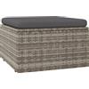 vidaXL Poggiapiedi Giardino con Cuscino Grigio 55x55x30 cm Polyrattan pediera vidaXL