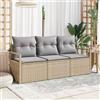 vidaXL Set di divani 3 pcs polyrattan Divano giardino Posti sedere esterno vidaXL