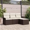 vidaXL Set Divano da Giardino con cuscino 4 pz polyrattan Posti sedere esterno vidaXL