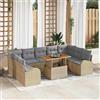 vidaXL Set Divano da Giardino con archiviazione 10 pz Poly Rattan Lettino sole vidaXL