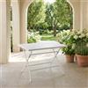 Amicasa Tavolo da Giardino Pieghevole Polietilene/Acciaio 100x70x74 cm Bianco