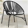 vidaXL Sedia da Uovo da Giardino in Polyrattan Nero e Bianco sedia uovo vidaXL