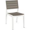 KETER Sedia per Esterni Impilabile Resina 58x58x86 cm Bianco/Cappuccino Harmony