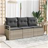 vidaXL Set di divani 3 pcs polyrattan Divano giardino Posti sedere esterno vidaXL