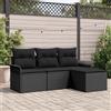 vidaXL Set Divano da Giardino con cuscino 4 pz polyrattan Posti sedere esterno vidaXL