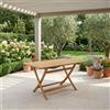 VivaGarden Tavolo da Giardino Pieghevole Rettangolare Legno 140x80x72 cm Marrone