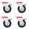 vidaXL 4x Ruote Girevoli con Doppio Freno 100 mm Rotelle Ruotine Girelle Piedi vidaXL