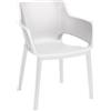KETER Sedia per Esterni Resina 57x62x79 cm Bianco Elisa