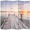 vidaXL Legno Abete Paravento Pieghevole Stampa Lago 200x170cm Separè Divisorio vidaXL