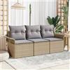 vidaXL Set di divani 3 pz polyrattan Divano esterno Posti sedere giardino vidaXL
