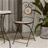 vidaXL Set 2 pz Sedia Bistro in Ferro da Giardino Esterno con Mosaico Blu/Bianco vidaXL