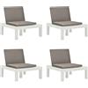 vidaXL 1/2/4x Sedie a Sdraio da Giardino e Cuscini Plastica Bianche/Antracite vidaXL