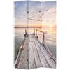 vidaXL Legno Abete Paravento Pieghevole Stampa Lago 120x170cm Separè Divisorio vidaXL