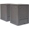 vidaXL Compostiera per Giardino 300L/600L/900L Contenitore Rifiuti Organici Rattan Plas