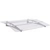 vidaXL Pensilina Porta Argento Trasparente Policarbonato Tettoia 120/150x90 cm vidaXL