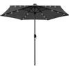vidaXL Ombrellone con Luci a LED Palo Alluminio 270 cm Bianco Sabbia Parasole vidaXL