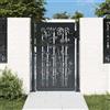vidaXL Cancello Giardino Antracite 100x175 cm in Acciaio Design Bambù cancello vidaXL
