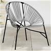 vidaXL Sedia da Uovo da Giardino in Polyrattan Nero e Bianco sedia uovo vidaXL