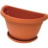 I.C.S. Vaso Parete Plastica Fiori Piante con Sottovaso cm. 40x23x26 - Mimosa R75