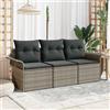 vidaXL Set di divani 3 pz polyrattan Divano esterno Posti sedere giardino vidaXL