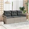 vidaXL Set di divani 3 pz polyrattan Divano esterno Posti sedere giardino vidaXL