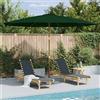 vidaXL Ombrellone da Esterni con Palo in Legno Bambù Terracotta Tenda Parasole vidaXL