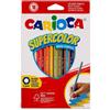 Carioca SuperColor Pack di 18 matite in legno - corpo esagonale - colori intensi