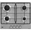 Beko Piano Cottura 4 Fuochi a Gas 60 cm in Acciaio Inox Opaco HIAG64224SXE