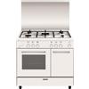 Glem Gas Cucina a Gas 5 Fuochi Forno a Gas Grill 90x60 cm Bianco - AR965GX