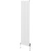 MONSTERSHOP Radiatore a colonna ovale e valvole cromate TRV Designer bianco 1800mm x 360mm
