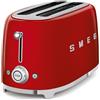 SMEG TSF02RDEU Tostapane Acciaio Lucido 50's Style 4 Fette 2 Scomparti 1500W