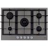 ELLECI Piano Cottura 5 Fuochi a Gas 75 cm Grigio PKPP75193CS Plano Plus 75