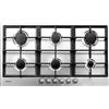 Candy Piano Cottura 6 Fuochi Incasso a Gas 90 cm Griglie Ghisa Inox PG 960/1SXGH