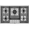 Foster 7682000 Milanello Piano Cottura a Gas 5 Fuochi Inox Spazzolato cm 80 x 50