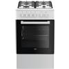 Beko Cucina a Gas 4 Fuochi Forno Elettrico 50x60 cm Classe A Bianco FSS52020DW