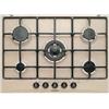 Glem Gas Piano cottura 5 Fuochi incasso a gas Tripla Corona 70 cm Sabbia GT755SA