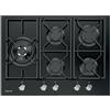 FOSTER POWER 7043632 Piano Cottura Gas 5 Fuochi Vetro Temperarto Nero cm 72x50