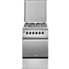 De Longhi Cucina a Gas 4 Fuochi Forno Elettrico 50x50 cm Classe A Inox DL554EX2