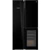 GRF T9183WINBG Frigo tre porte con Cantinetta Side By Side Vetro Nero Classe E t