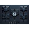 Elleci Piano Cottura a Gas Griglie Ghisa con 5 Fuochi Moderno Elleci PGSP75140CS Nera