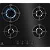 Electrolux EGG64272K piano cottura Gas Vetro Nero Da incasso 60cm Gas 4 Fornello