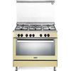 De Longhi Cucina a Gas 5 Fuochi Forno Multifunzione 90 x 60 cm Crema PEMC 96