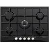 GLEM GAS GT755BK Piano cottura da 70 cm NERO, comandi frontali, 5 Fuochi