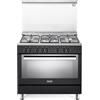 De'Longhi DE LONGHI Cucina a Gas 5 Fuochi con Forno Elettrico da 90 cm Nero 87L PEMA 96ED
