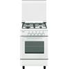 Glem Gas Cucina a Gas 4 Fuochi Forno Elettrico Grill 53x50 cm Coperchio - AE55MX